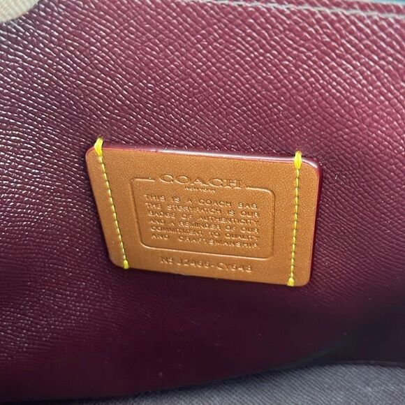 Coach Mollie Tote Bag 25 In Canvas With Bow Print Purse - Picture 9 of 9